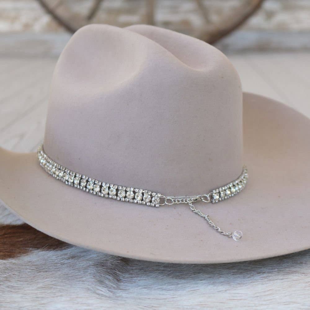 Willow Lane Hat Co. - Vente Accessoire pour chapeau – femme - Bandeau de chapeau à strass Bling - The Monroe1