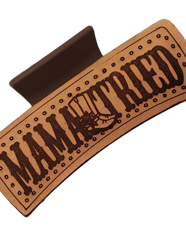 Leather Hair Clip / Hair Claw Vegan Leather Mama Tried for wholesale by Maggie G