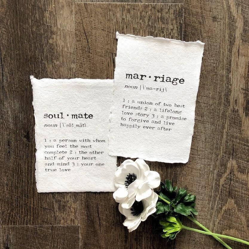 Alison Rose Vintage - Wholesale Art Print - marriage definition print on handmade paper4