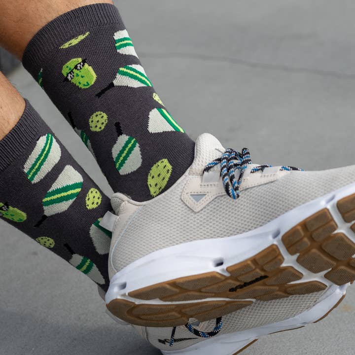 Born to Rally - Wholesale Socks - Men's - Pickleball Bamboo Socks- Gray1