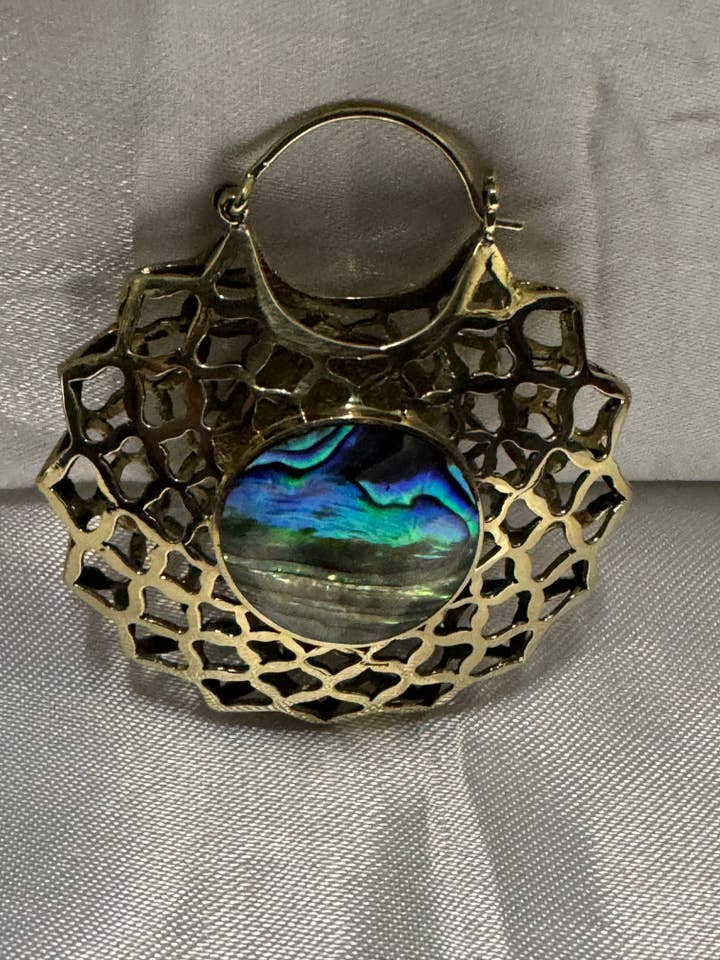 Puffed Brass Seed of Life Earrings for wholesale by The Curator