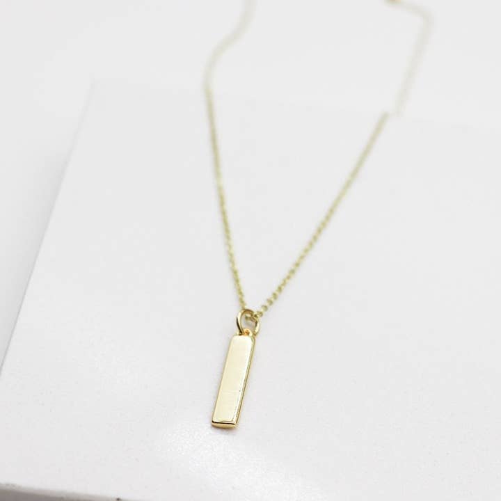 Simple Gold Bar Necklace for wholesale by & everlasting