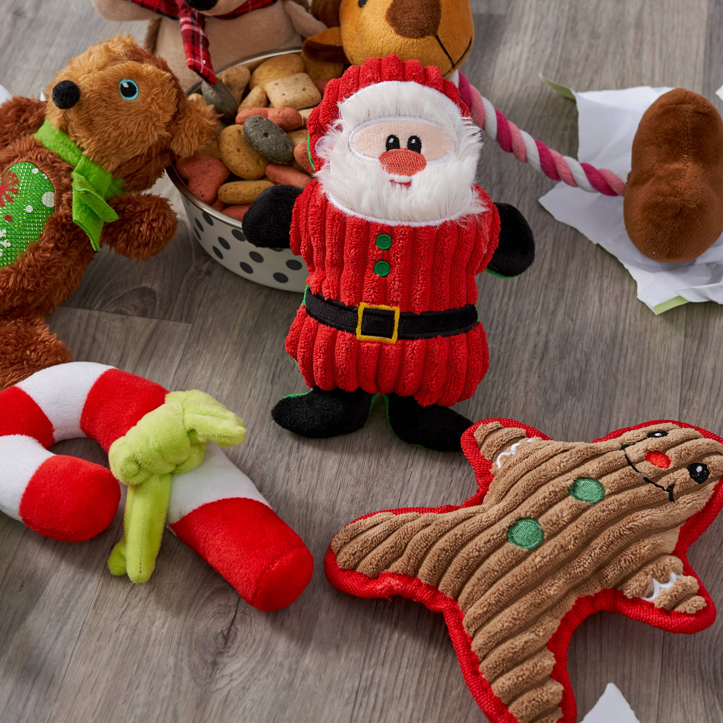 The Twiddlers – wholesale Pet plush toy – Dog – Pack of 6 Festive Dog Toys3