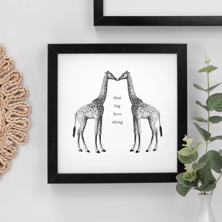 Wedding Gift; Kissing Giraffes Unframed Love Gift Print for wholesale by Coulson Macleod (U.S. Duties Paid)