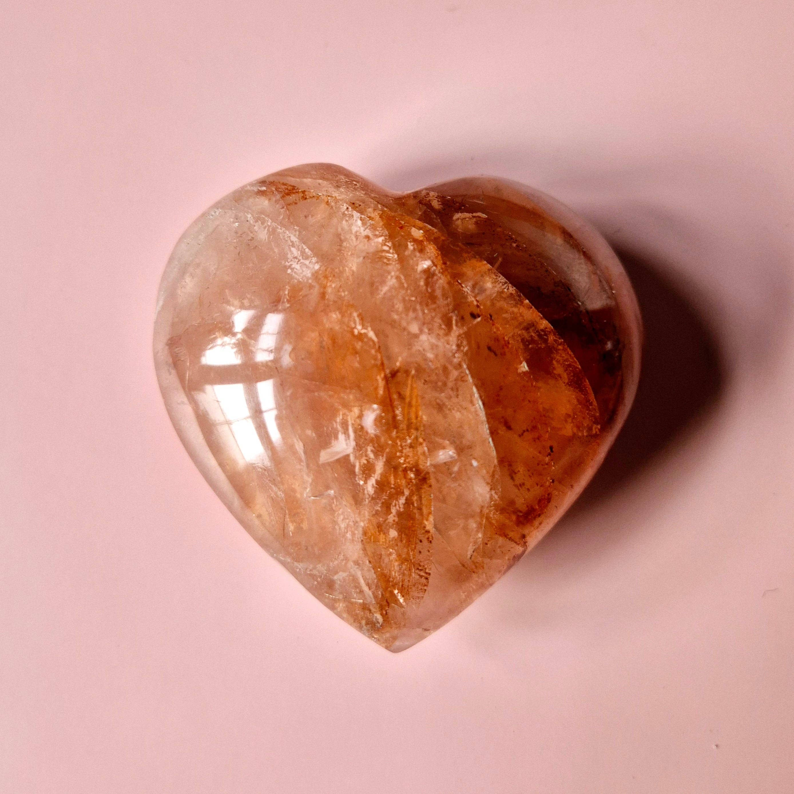 Moonlight Gemstones - Venta al por mayor Piedras/cristales espirituales - Corazones grandes de cuarzo fuego con piedra preciosa (El regalo perfecto para San Valentín) Cuarzo hematóide28