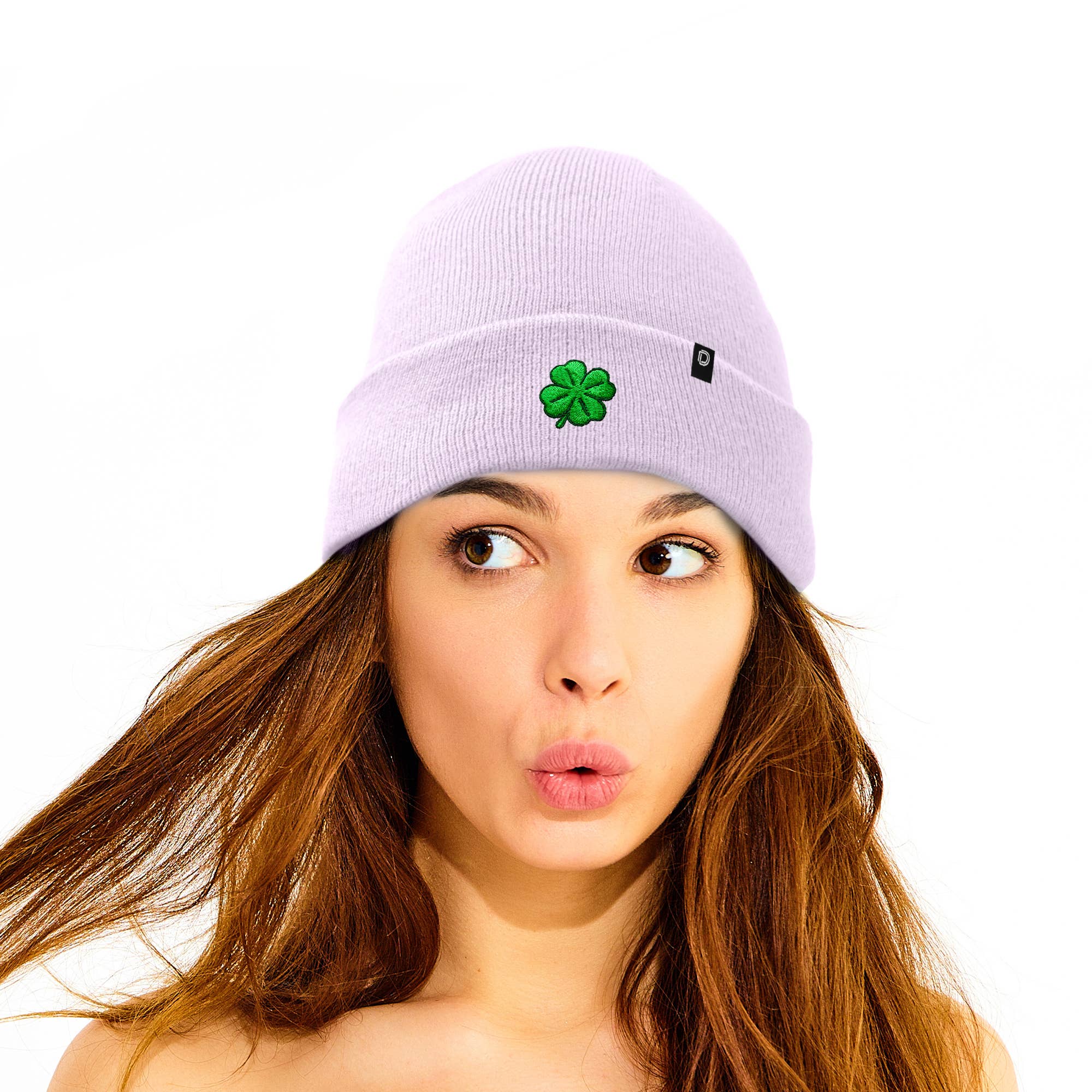 Dalix - Wholesale Beanie - Women's - Dalix Embroidered Clover Beanie Cap Cuffed Knit Hat Women22