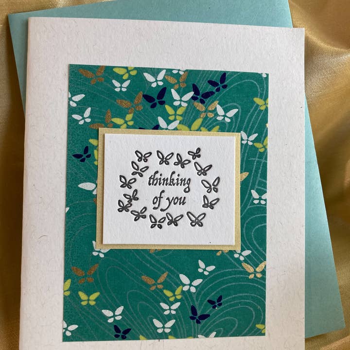 Butterfly Thinking Of You card for wholesale by Deep Ink Letterpress