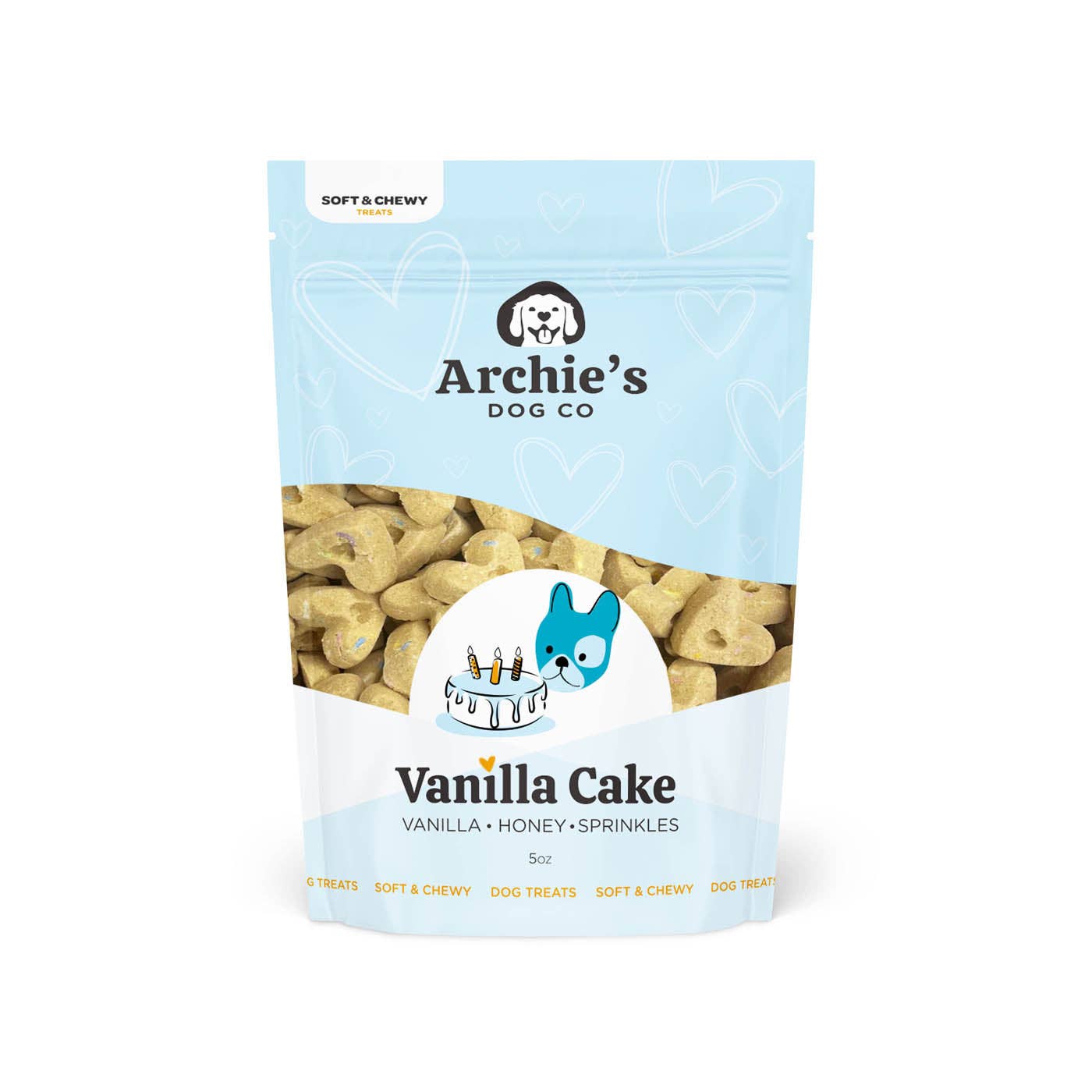 Archie's Dog Co. - Wholesale Pet Treats - Dog - Vanilla Cake with Sprinkles Dog Treats