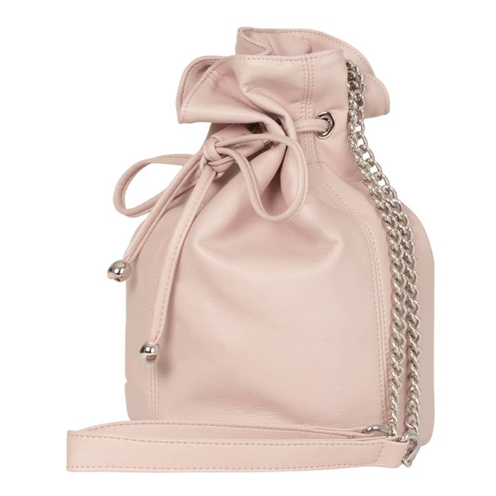 Vegansk miljøansvarlig pungpose fremstillet i Frankrig pulverrosa for engroshandel hos MAGNETHIK