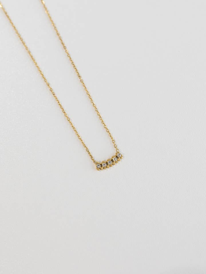 Addy Diamond Crystal Bar Necklace for wholesale by BELJOY