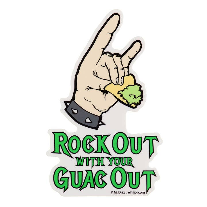 Autocollant Rock Out Guac Out pour la vente par Feliz Modern