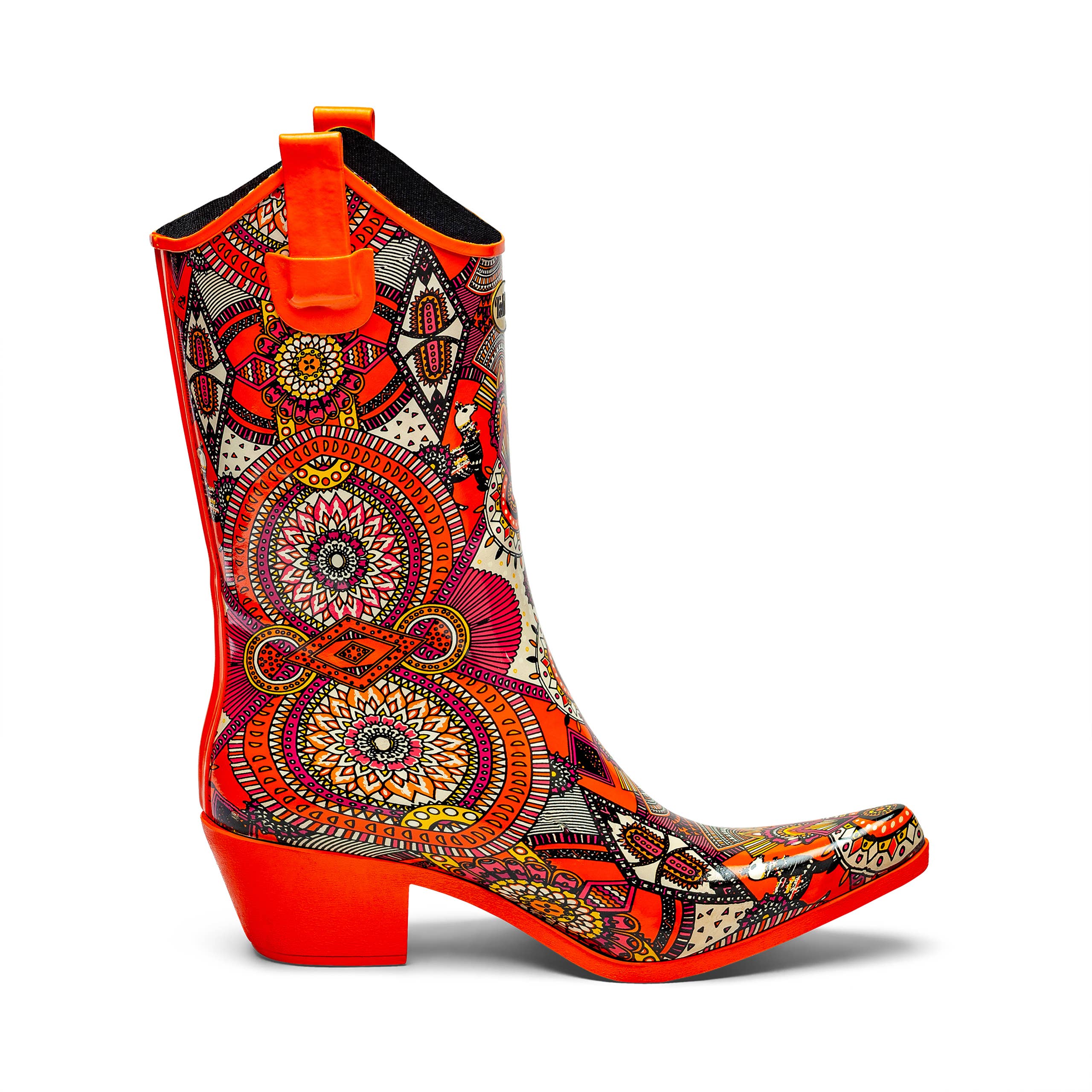 Talolo Boots - Wholesale Cowboy Boots - Women's - Aztec Funk - Bright Orange  Cowboy style welly boots0