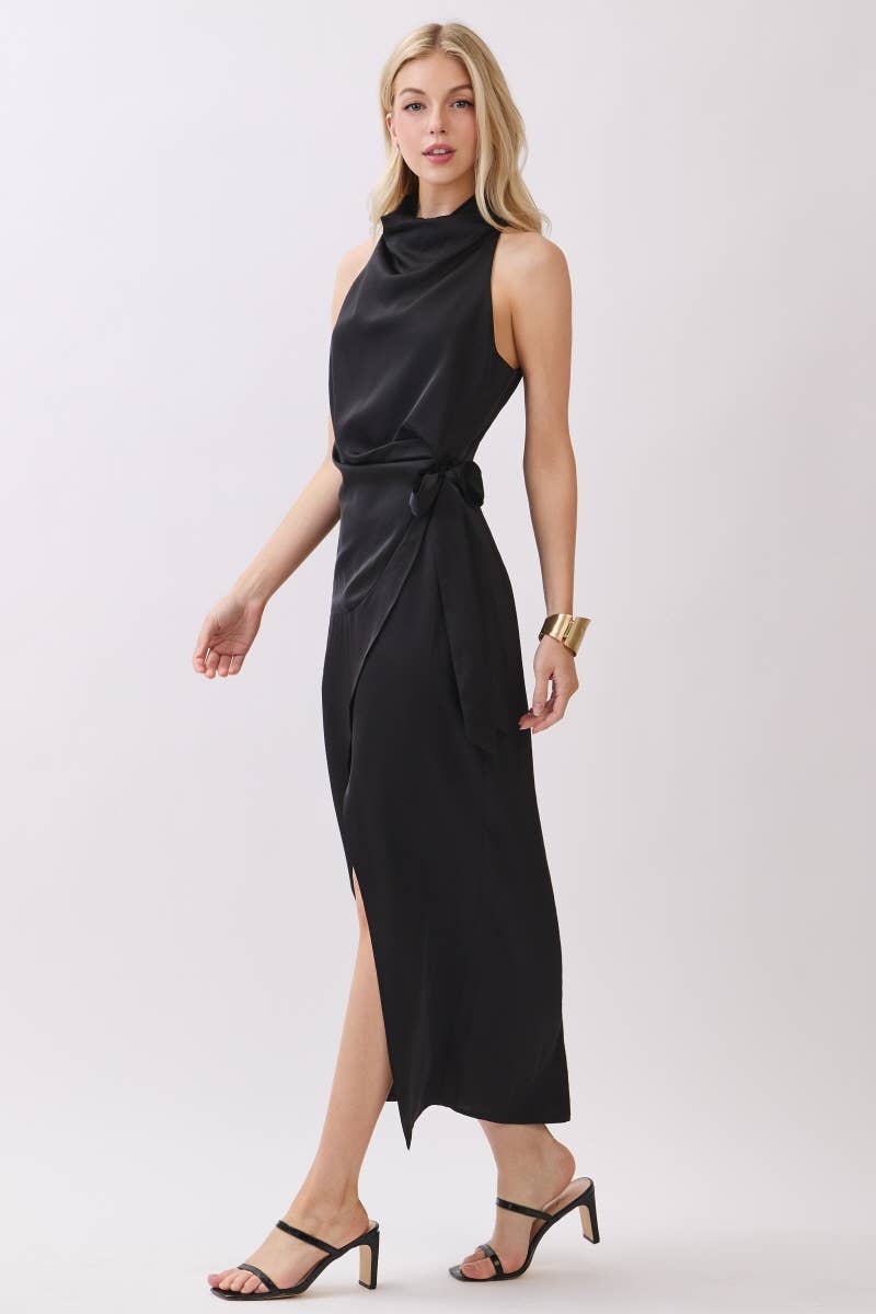 Peace Love Line – wholesale Klänning - Dam – PM1015 - SOLID VÄVD MIDIKLÄNNING MED SLITS16