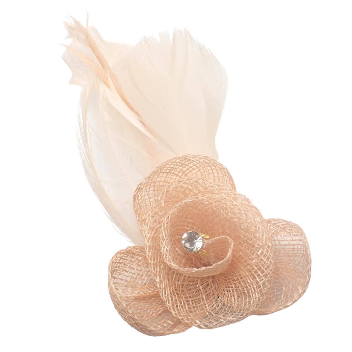 Topkids Accessories - Wholesale Fascinator Hat - Women's - Rose Flower Hair Clip Fascinator Hair Clip Fascinators Hair Clips Sinamay Brooch Pin & Beak Clip Hair Clip Suitable For Girls, Women, Ladies15