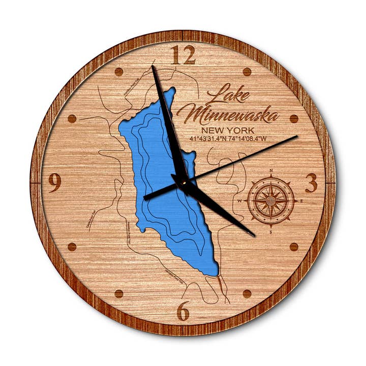 Decoração de Parede com Mapa de Profundidade do Lago Minnewaska por atacado de Premier Gifts and More