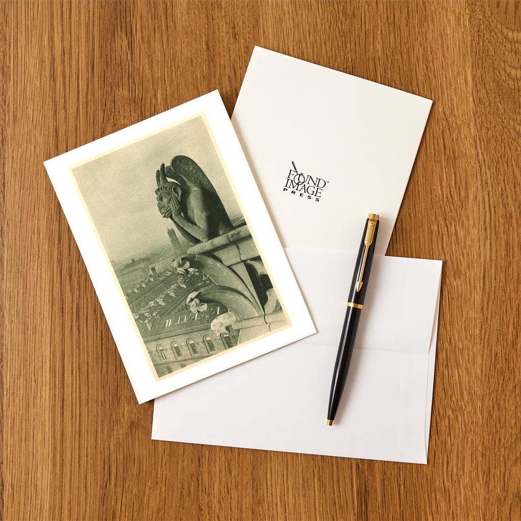 Found Image Press - Wholesale Stationery/Notecard Set - Greeting Card PS-57 Gargoyle on Notre Dame Cathedral1