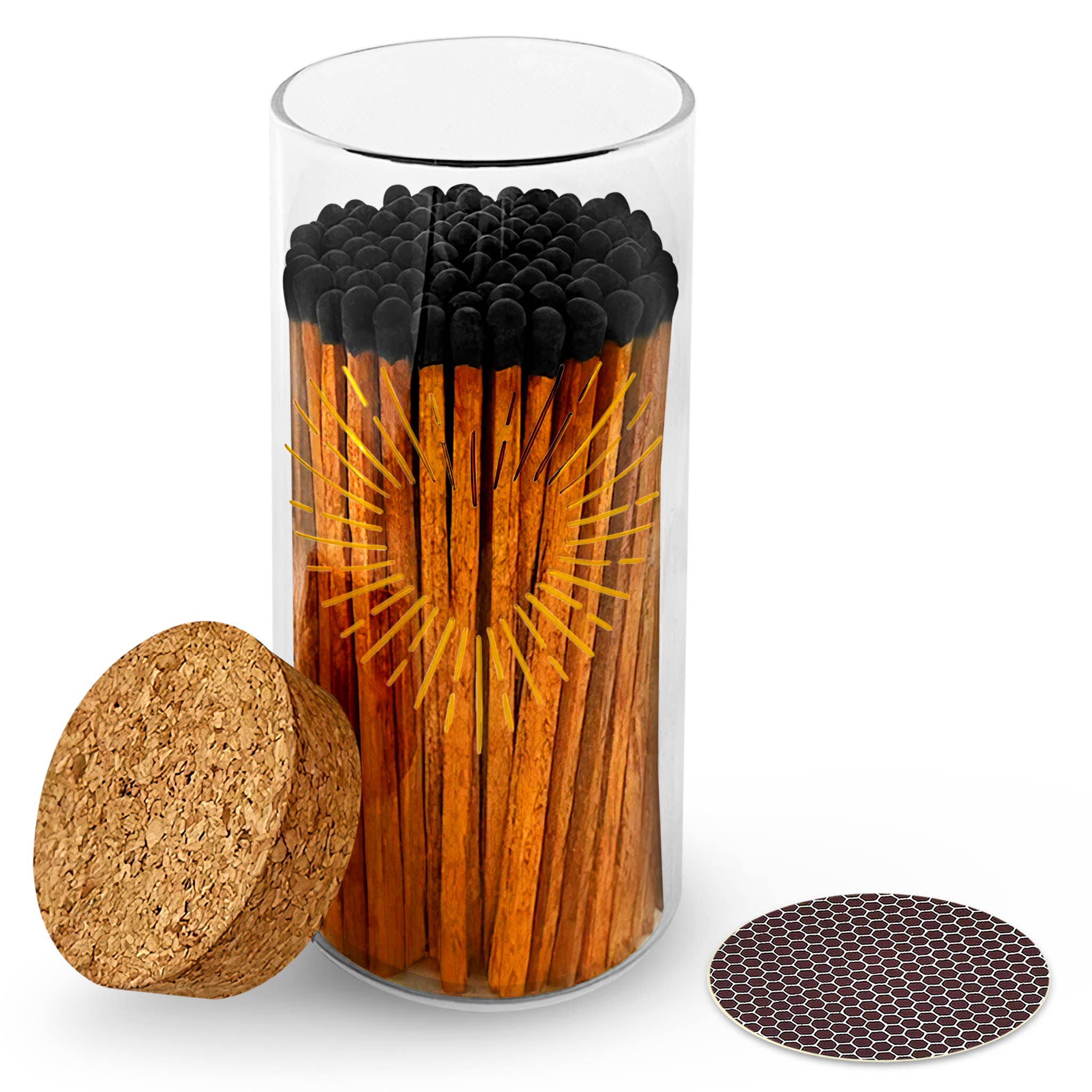 Thankful Greetings – wholesale Tändsticka – Guldtryck med 4" tändstickor & stor korktoppburk2