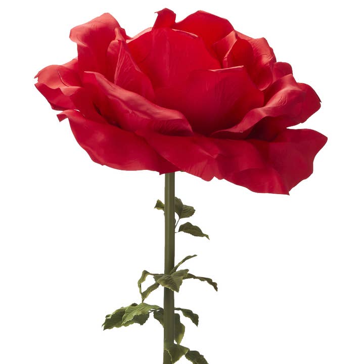 Jumbo Artificial Rose 53" - Red for wholesale on Faire2