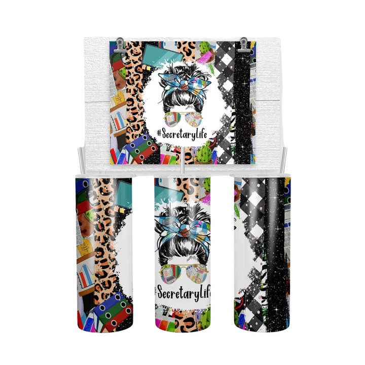 #SecretaryLife - Gobelet de 20 oz pour la vente par Farmtown Printing Company