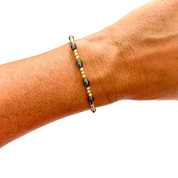 Savvy Bling - Wholesale Jewelry Set - Black & Gold beaded Bracelets11