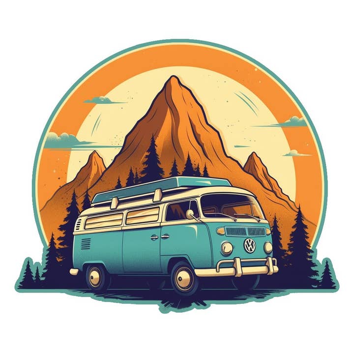 Ozark Sticker Company - Wholesale Sticker - VW Bus Sticker- Teal