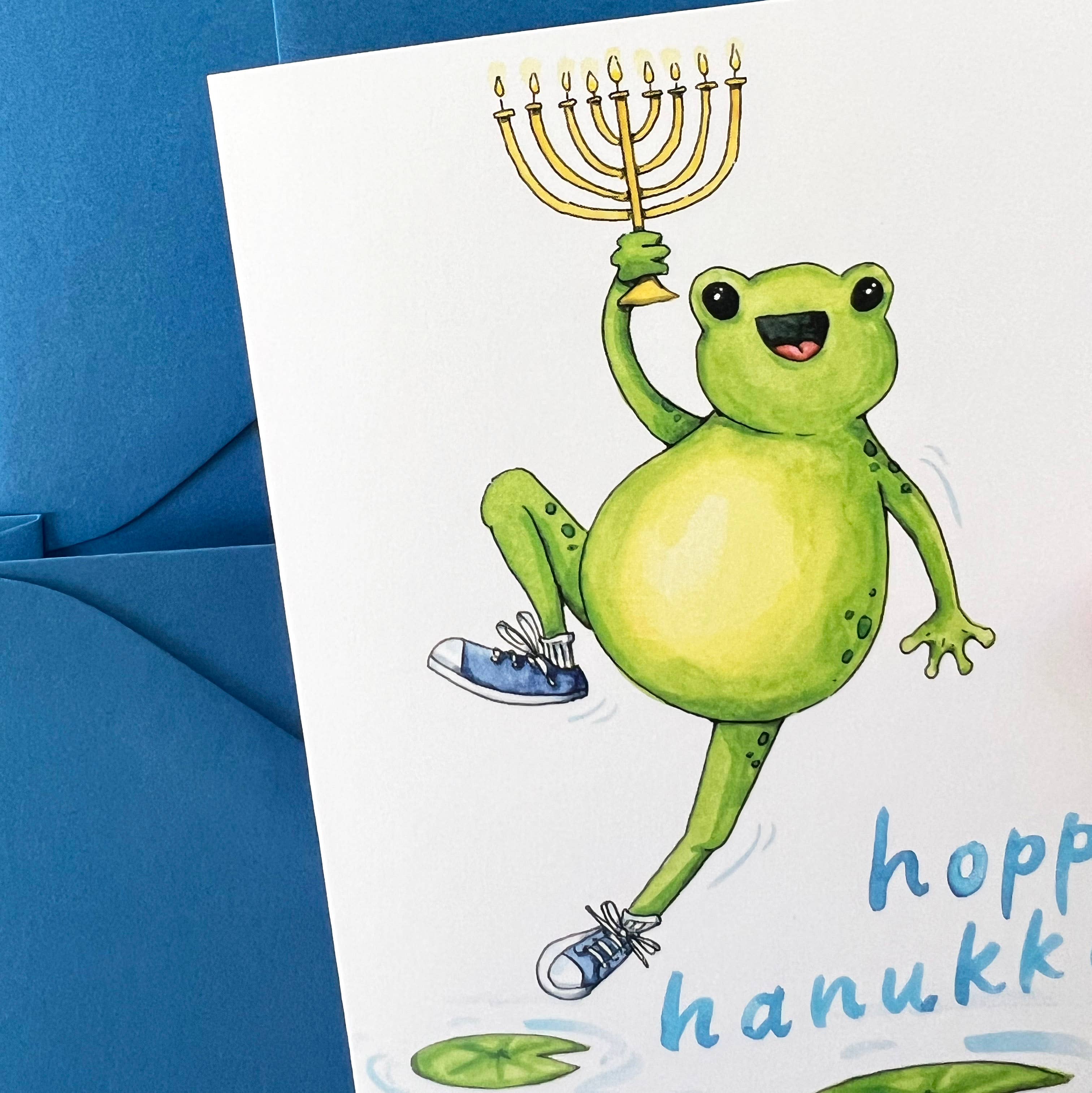 Paper Wilderness - Wholesale Hanukkah Card - Hoppy Hanukkah Frog Card3