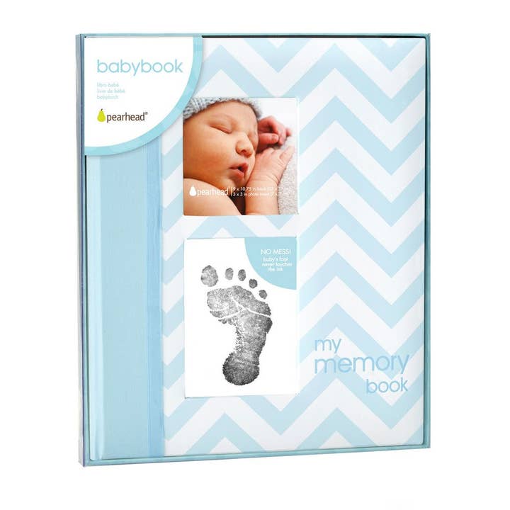 Pearhead - Wholesale Memory Book - Kids & Baby - Pearhead Chevron Baby Book - Blue