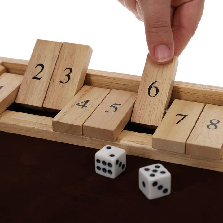 Wood Expressions - Venta al por mayor Juegos de mesa - Juego de mesa Shut the Box con 12 números