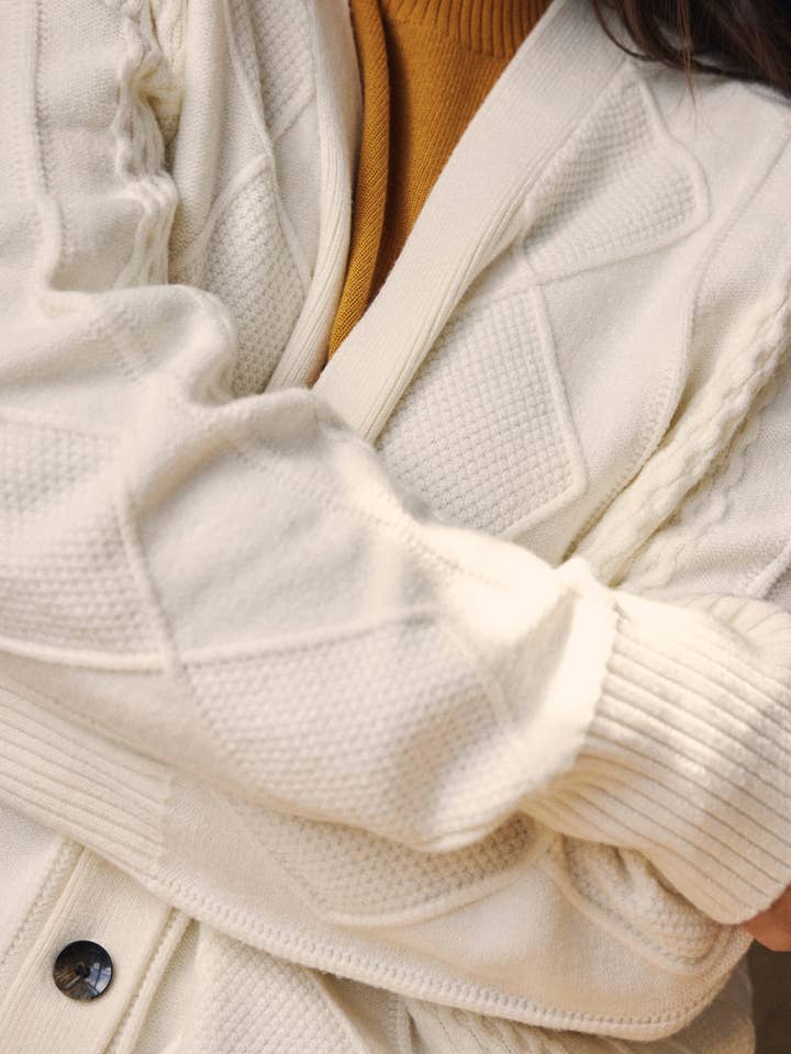 Cable Knit Cardigan - Cream for wholesale by Universal Standard