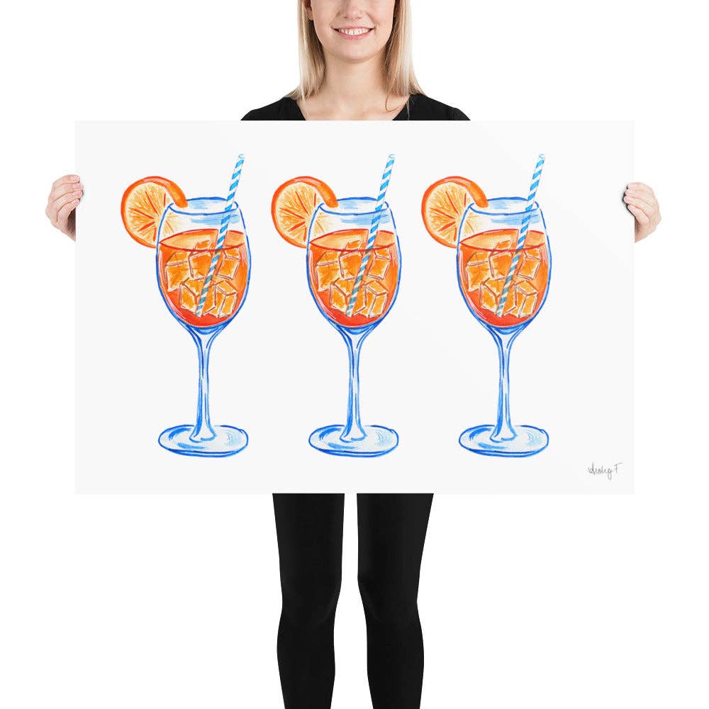 Shop Art by Audrey - Wholesale Art Print - Print | Aperol Spritz Trio Watercolor Painting | Various Sizes5