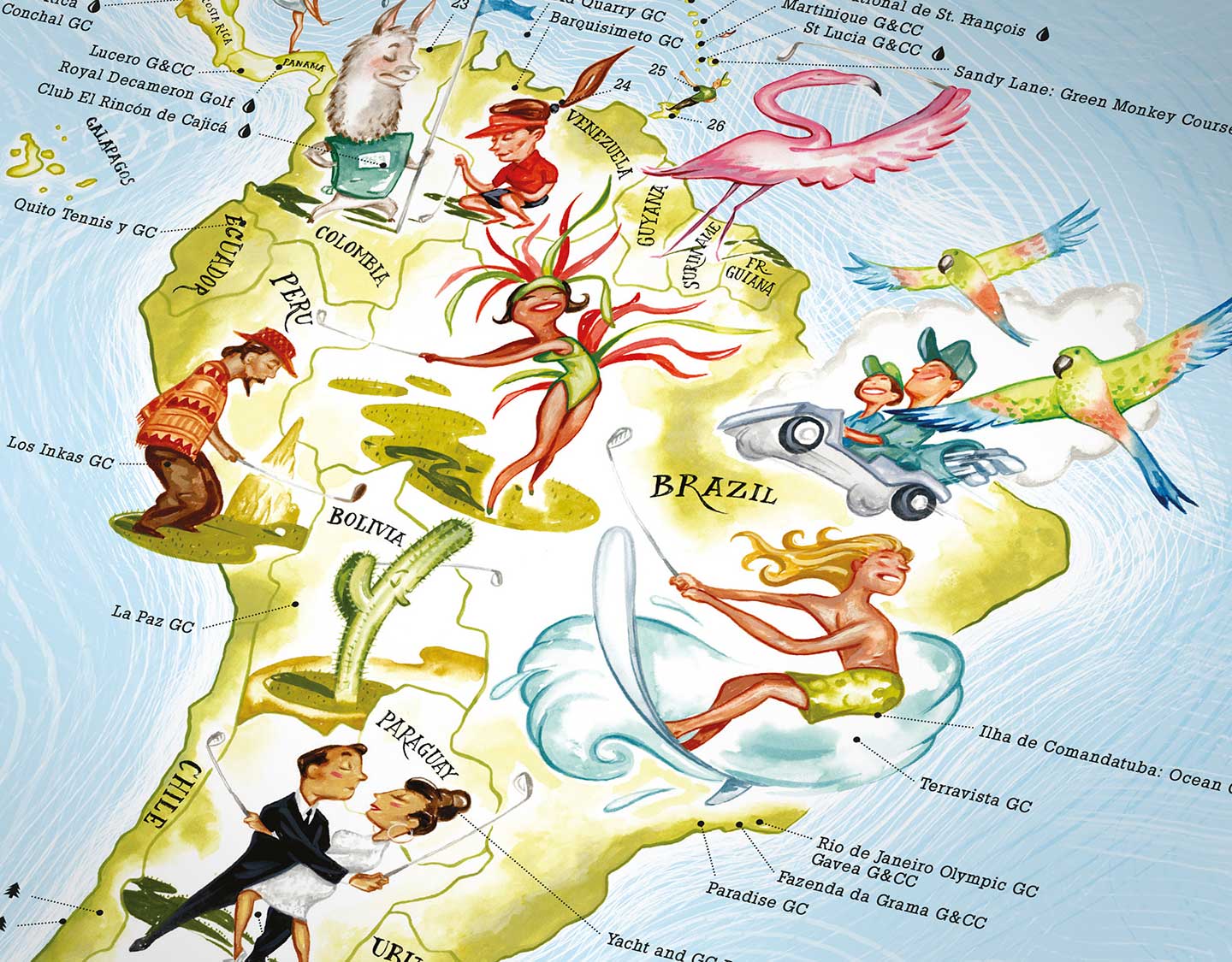 Awesome Maps – wholesale Karta – Golfkarta | Världskarta med 400 golfbanor2