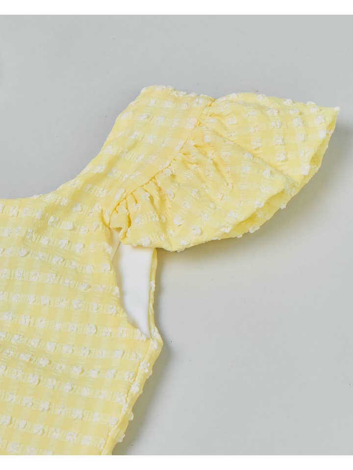 Fiola Rose Swim - Vente Maillot de bain une pièce – enfant - Maillot de bain une-pièce Leonor Girls en vichy citrine