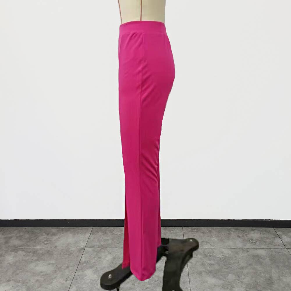 HIDDENBRAND - Wholesale Pants - Women's - Slim thin flared trousers slit pant6