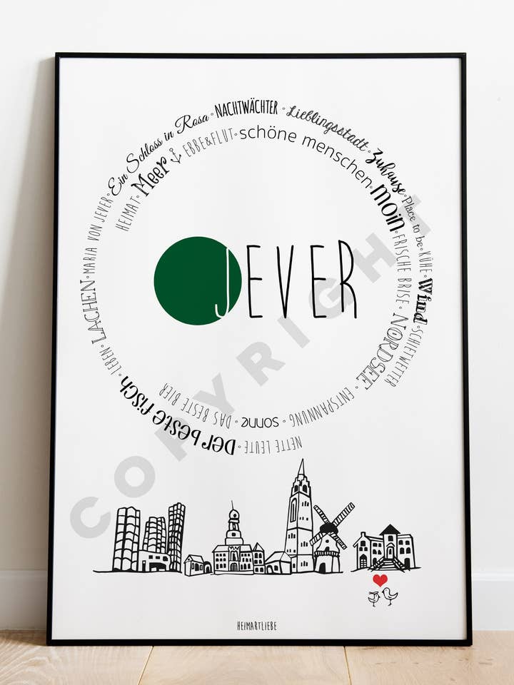 PRINT - SKYLINE JEVER SLOGAN for wholesale by HEIMARTLIEBE®