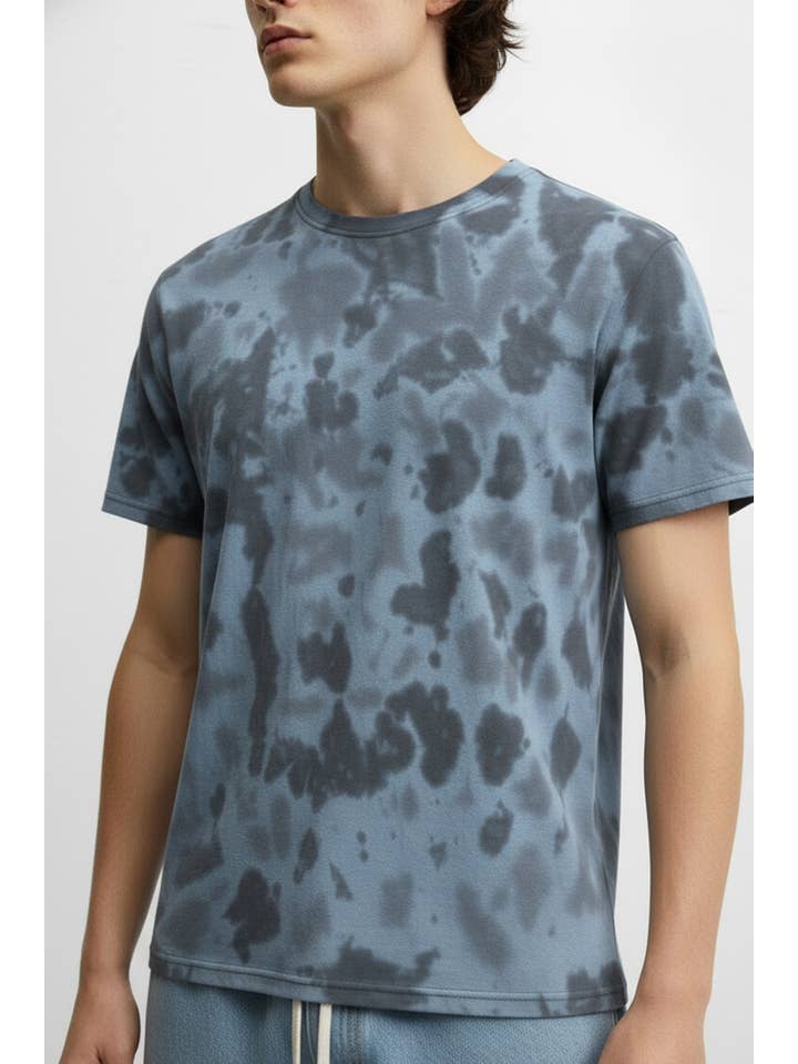 BLUE Men's Tie Dye Printed T-Shirts for wholesale on Faire2