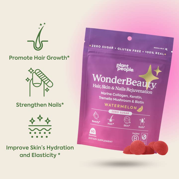 Plant People - Wholesale Oral Supplement/Vitamin - WonderBeauty - Hair, Skin & Nails Gummies