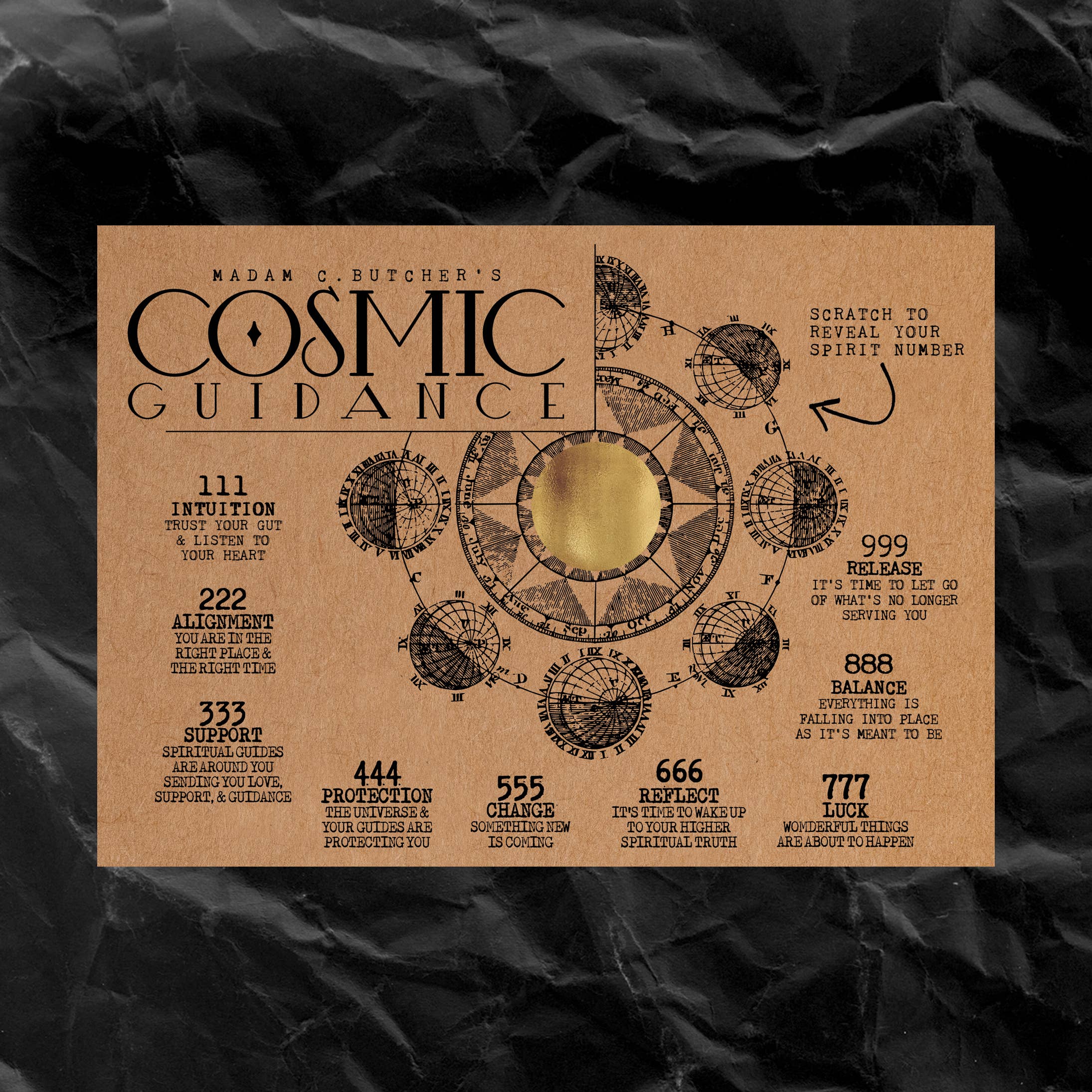 Cosmic Butcher - Wholesale Postcard - "COSMIC GUIDANCE" Scratch Off Angel Number Novelty Card4