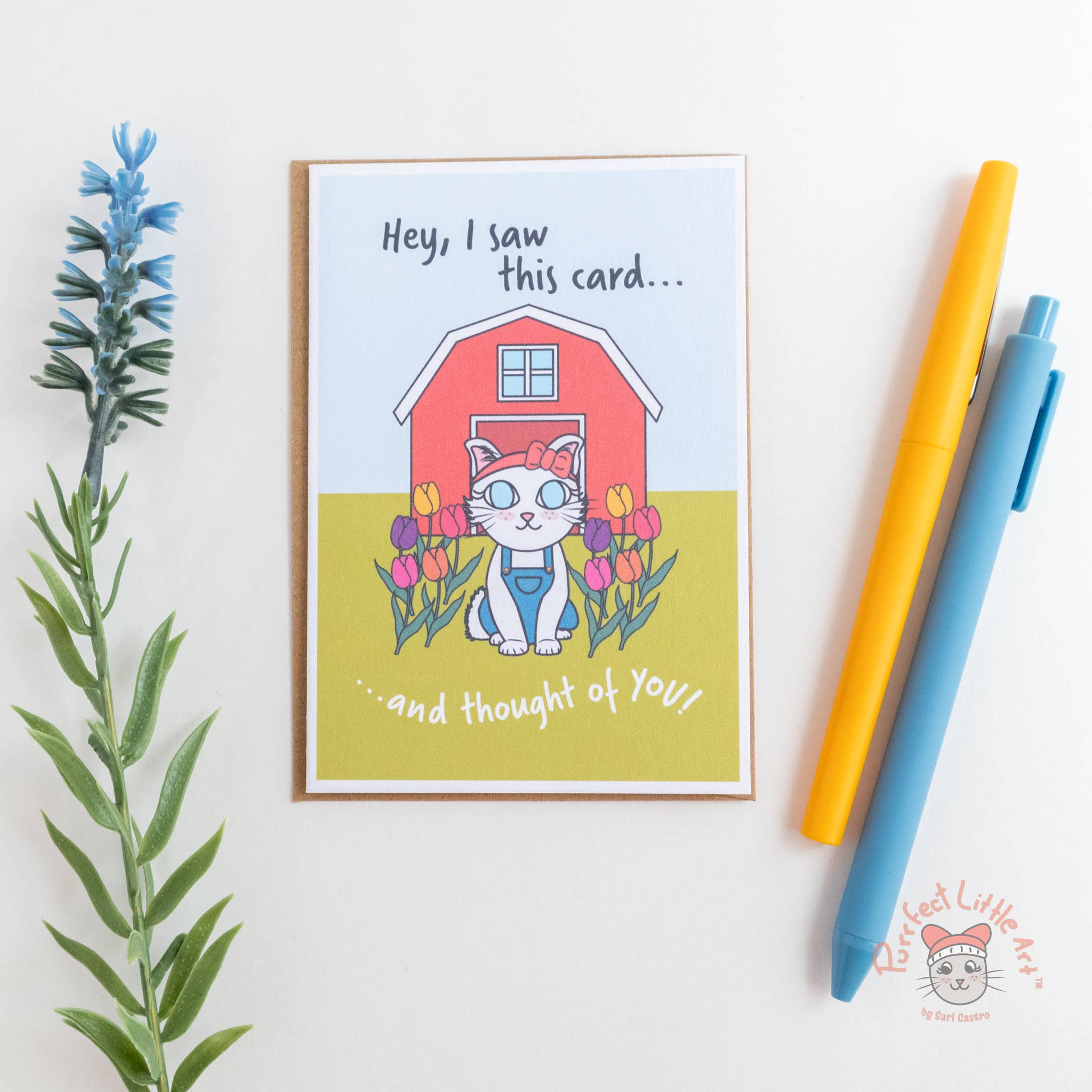 Purrfect Little Art - Wholesale Thinking of You Card - Thinking of You Cat Card | Cat Lovers | Farm Cat2