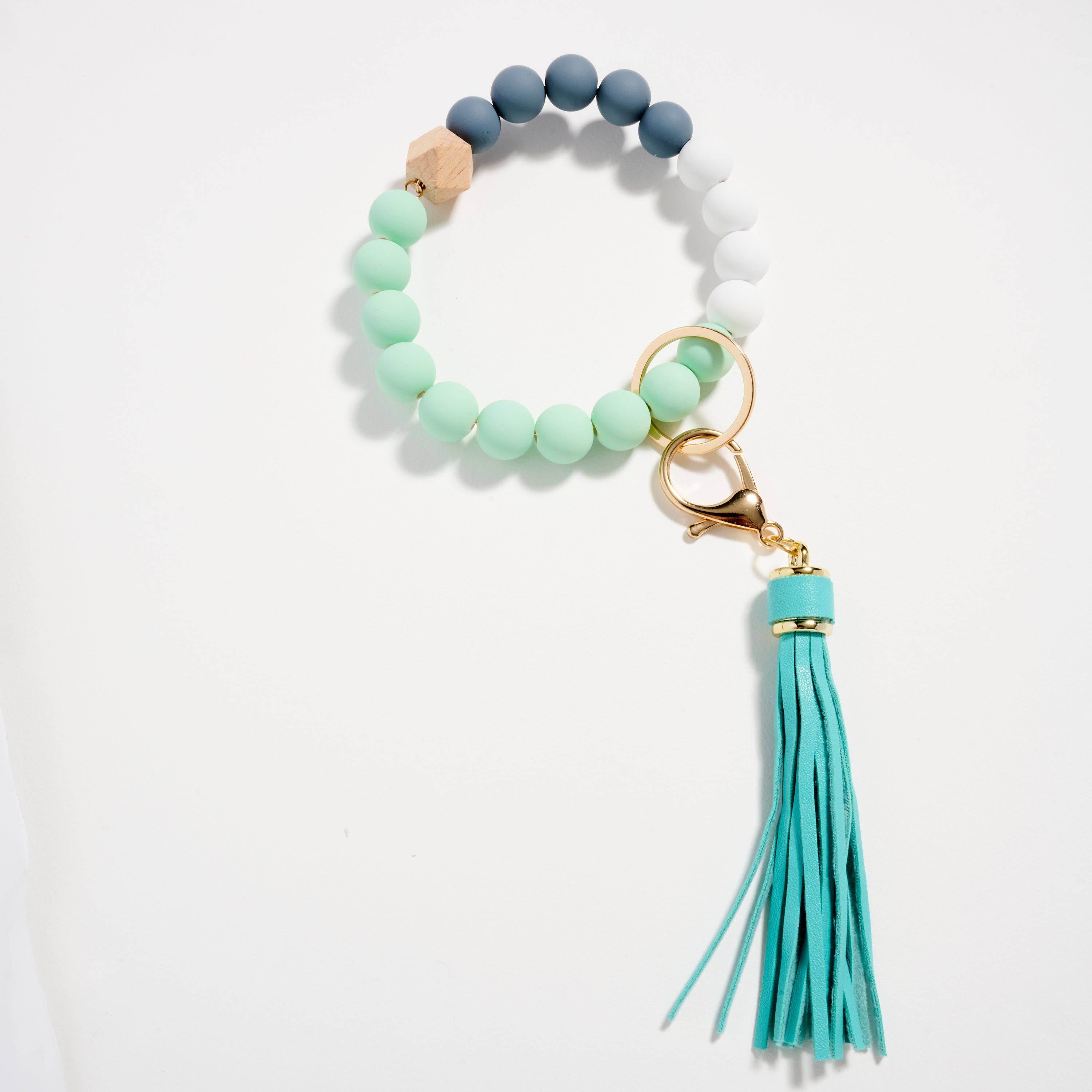 Frem – wholesale Keychain bracelet – Beaded Bracelet Keychain with Tassel – Silicone Bead Wristlet Key Ring5