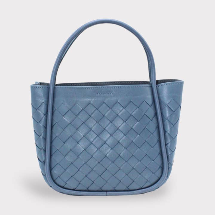 Genuine Leather Woven Basket Bag With Shoulder Strap for wholesale by Sook Stainable