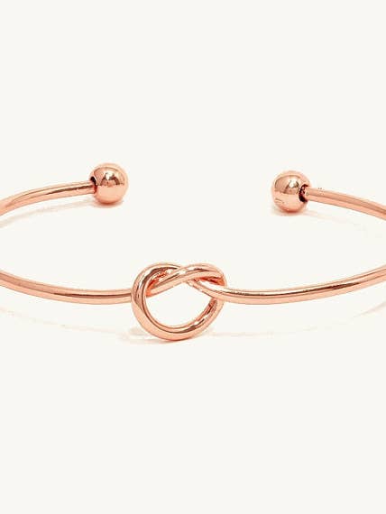 Gold Silver Rose Gold Love Knot Bridesmaid Bangle Bracelet for wholesale by SimpleNGreat