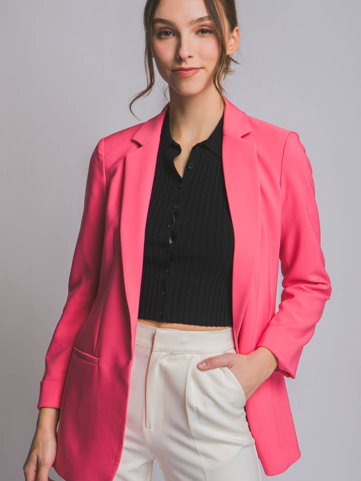 ..SI-17603 Geweven Effen Vertigo Blazer voor wholesale door 42POPS