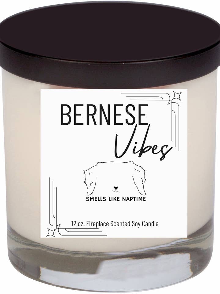 Bernese Pup Vibes, 12 oz. Candle for wholesale by Candle Consultants