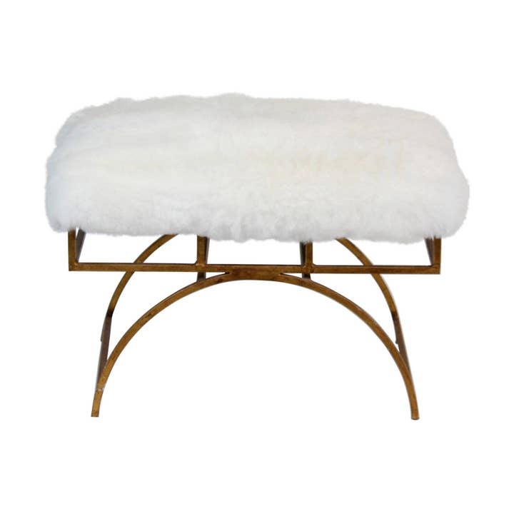 Ottoman Arcos W/ Alpaca Fur for wholesale by Peninsula Home Collection
