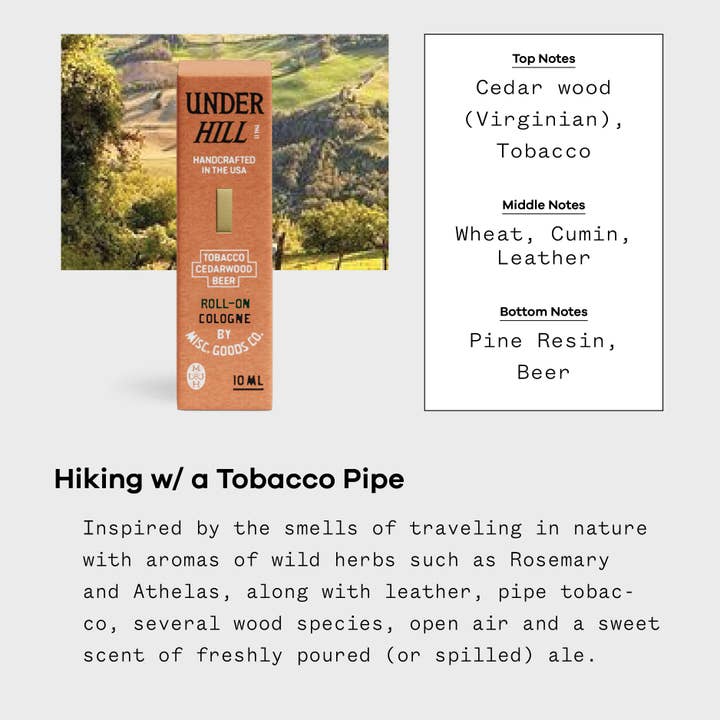Misc Goods Co. – wholesale Roll-on fragrance – Underhill Roll-On Cologne – Tobacco, Cedar & Ale | Compact & Clean, 10ml1