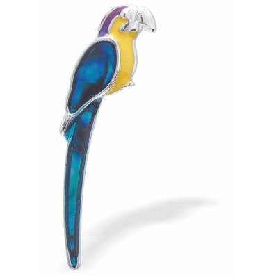 Broche Elegante de Borboleta com Concha Natural de Paua, Banhado a Ródio por atacado de Byzantium Collection Ltd