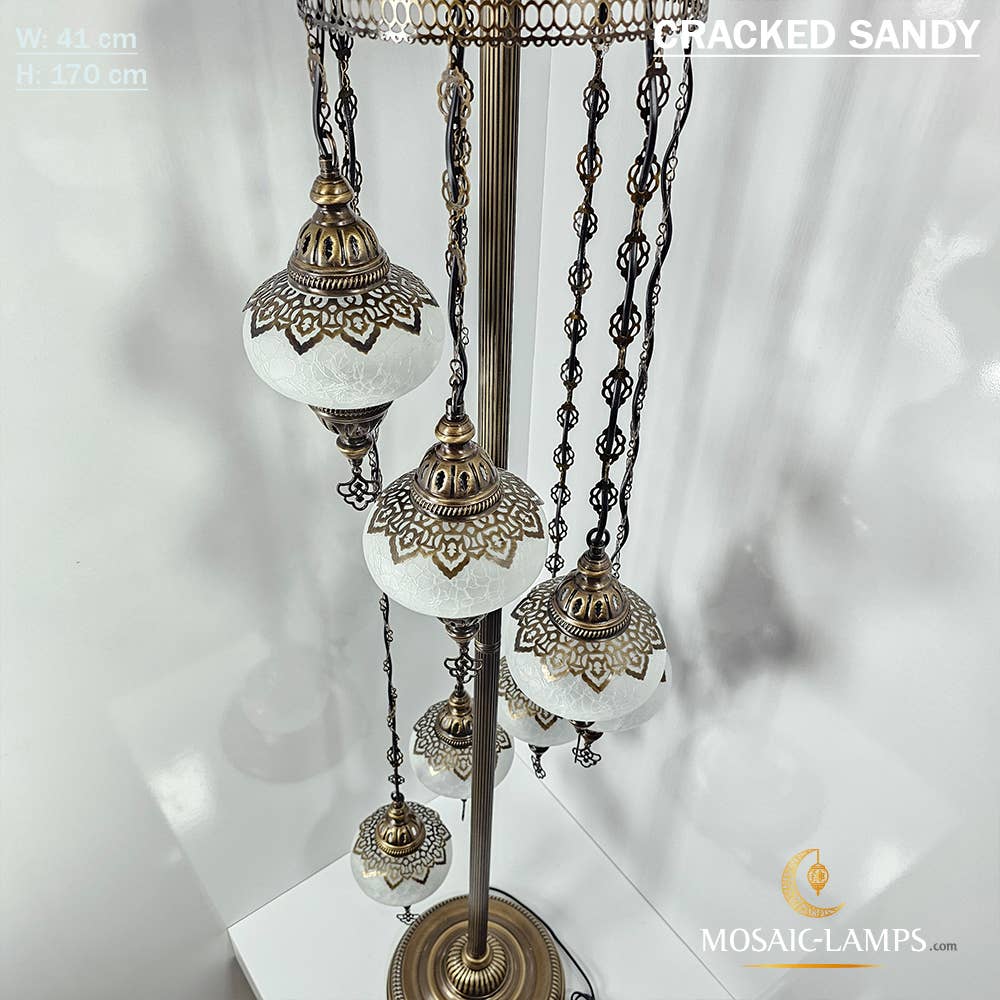 Mosaic Lamps – Engroshandel Gulvlampe – 7 Cracked Clear Globe tyrkiske gulvlamper, Stue Bedsi16