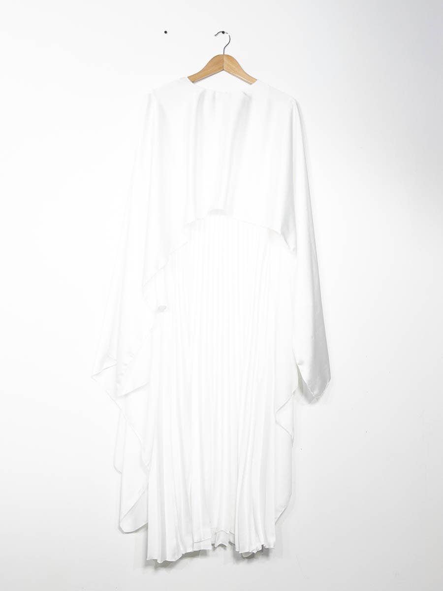 IDEAL OUTFIT - Vente Robe – femme - Abaya fluide plissée avec cape intégrée en satin ref:Y10215