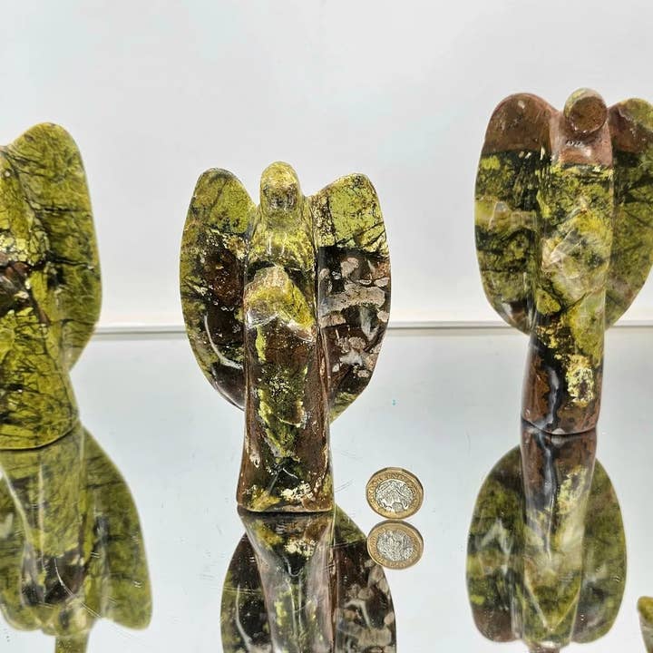 Distinction Crystals - Wholesale Spiritual Stone/Crystal - Large Green Opal Crystal Angel Carving
