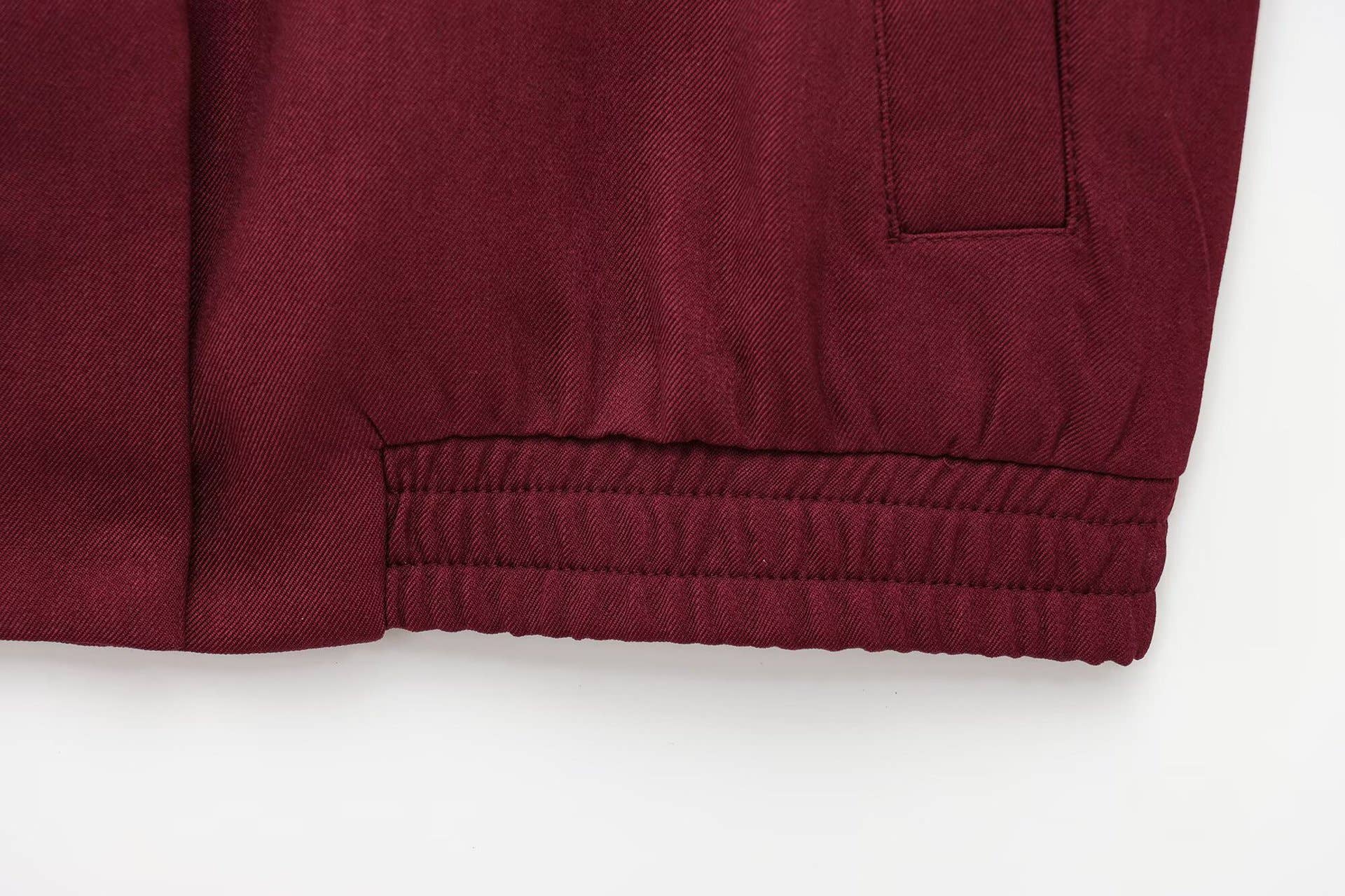 WINE Round-neck long-sleeved solid-color jacket for wholesale on Faire7